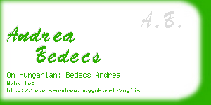 andrea bedecs business card